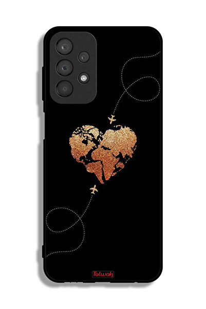 Tolwak Samsung Galaxy A23 Protective Case Cover Airplanes Touching Heart
