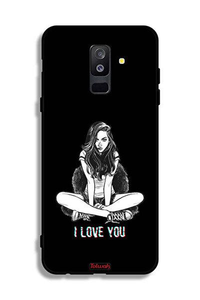 Tolwak غطاء حماية لهاتف Samsung Galaxy A6 Plus (2018) مطبوع عليه عبارة "أحبك"