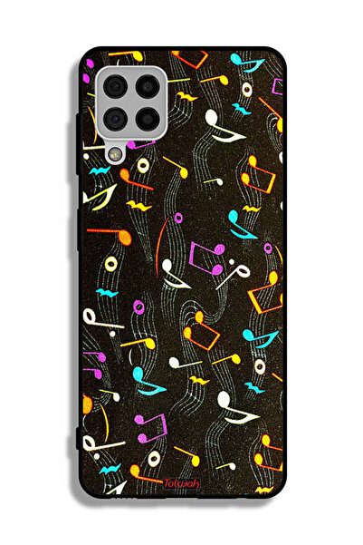 Tolwak Samsung Galaxy A22 4G Protective Case Cover Music Fabric Pattern