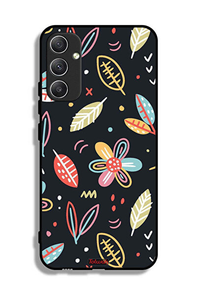 Tolwak غطاء حماية لهاتف سامسونج جالاكسي A34 5G بطبعة زهور وأوراق فنية تجريدية
