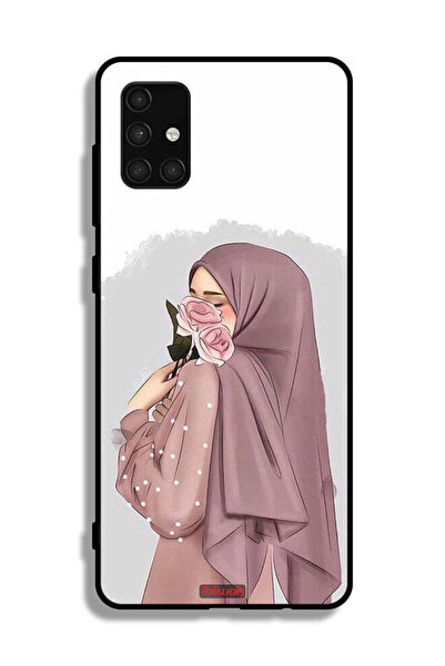 Tolwak غطاء حماية لهاتف سامسونج جالاكسي A71 4G برسومات فتاة تحمل ورودًا