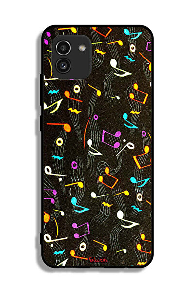 Tolwak Samsung Galaxy A03 Protective Case Cover Music Fabric Pattern