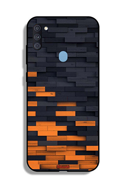 Tolwak Samsung Galaxy A11 Protective Case Cover Wooden Wall