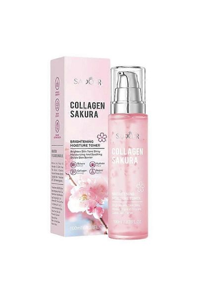 SADOER Toner facial SADOER Colagen Sakura Hidratare iluminatoare, Flori de cireș japoneze, 100 ml