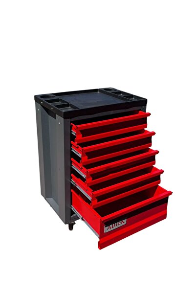 autek Pro 5 Çekmeceli Takım Arabası Kırmızı