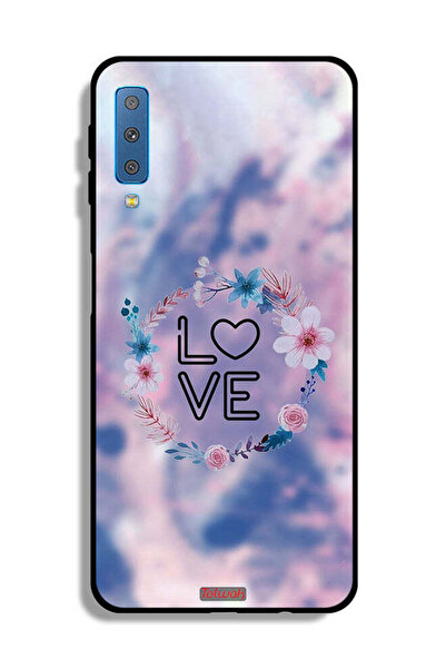 Tolwak غطاء حماية لهاتف Samsung Galaxy A7 (2018) بتصميم خاتم الحب بين الزهور