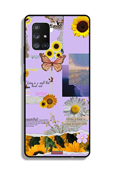Tolwak Samsung Galaxy A71 5G Protective Case Cover Beautiful Sunflower Stickers