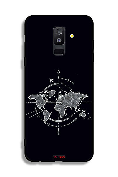 Tolwak غطاء حماية لهاتف Samsung Galaxy A6 Plus (2018) بتصميم فن البوصلة
