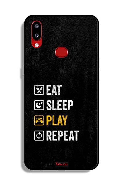 Tolwak غطاء حماية لهاتف Samsung Galaxy A10s، تناول الطعام، النوم، اللعب، التكرار