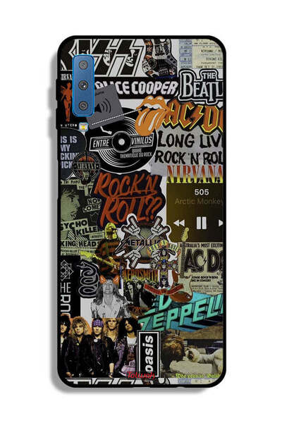 Tolwak غطاء حماية لهاتف Samsung Galaxy A7 (2018) - Long Live Rock N Roll