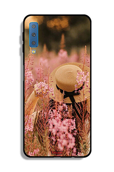 Tolwak غطاء حماية لهاتف Samsung Galaxy A7 (2018) بتصميم فتاة قبعة مزينة بالزهور