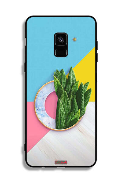 Tolwak غطاء حماية لهاتف Samsung Galaxy A8 Plus (2018) بنمط أوراق تجريدية