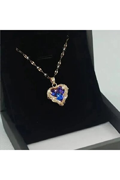 Choice قلادة على شكل قلب محيط مرصعة بالزركون البرونزي والزجاج الرومانسي للزوج...