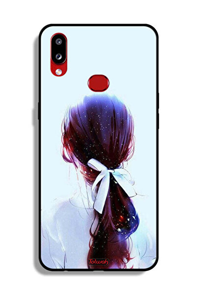 Tolwak غطاء حماية لهاتف Samsung Galaxy A10s بتصميم ربطة شعر مع رباط شعر وفن فتاة