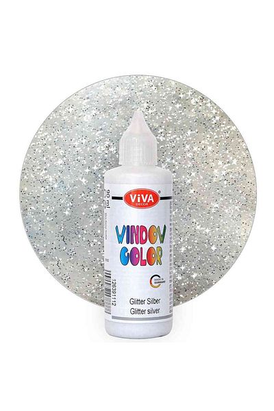 Viva Decor Window paint, with applicator, VIVA DECOR, 90ml Silver