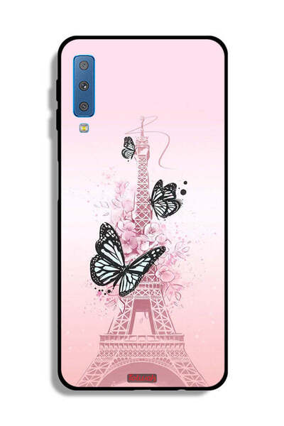 Tolwak غلاف حماية سامسونج جالاكسي A7 (2018) غطاء حماية من الفراشات على برج إيفل