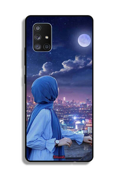 Tolwak Samsung Galaxy A71 5G Protective Case Cover Looking At Moon Hijab Girl