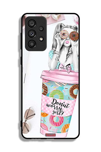 Tolwak غطاء حماية لهاتف سامسونج جالاكسي A73 5G بتصميم فتاة دونات ووري