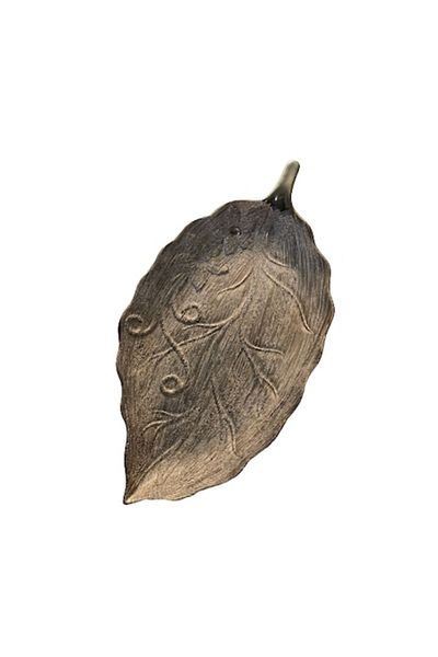 Maloom Platou ceramica aramiu, Frunza, Malooki DX171009B-BE, 34cm