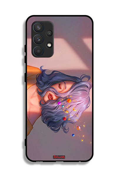 Tolwak Samsung Galaxy A32 4G Protective Case Cover Girl And Space Art