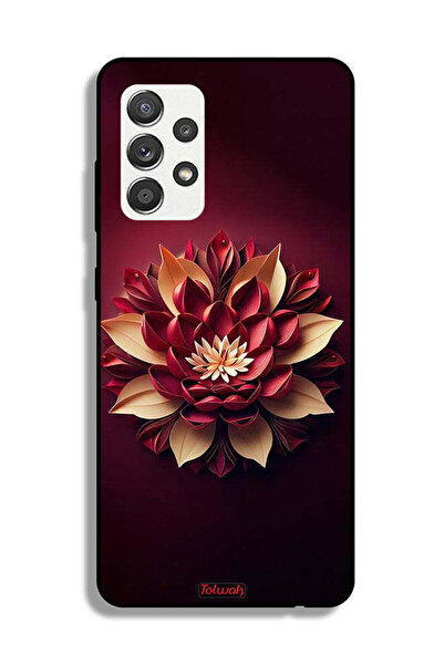 Tolwak Samsung Galaxy M32 5G Protective Case Cover Flower Abstract Design