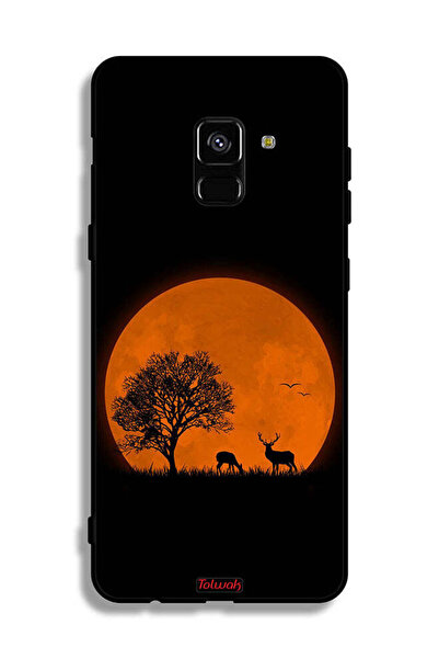 Tolwak غطاء حماية لهاتف Samsung Galaxy A8 Plus (2018) بتصميم فن القمر المسائي