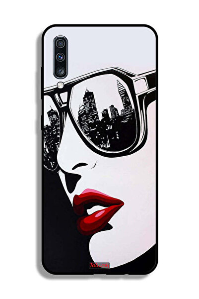 Tolwak غطاء حماية لهاتف Samsung Galaxy A70 بتصميم وجه فتاة وفن تجريدي