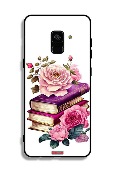 Tolwak غطاء حماية لهاتف سامسونج جالكسي A8 بلس (2018) بنقشة الورود والكتب