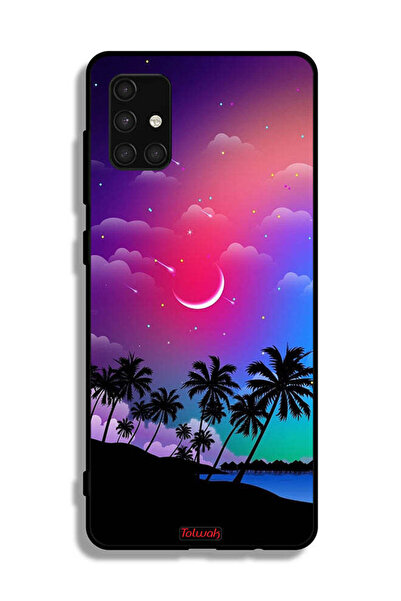 Tolwak Samsung Galaxy A71 4G Protective Case Cover Moon In Night Art