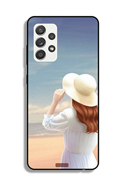Tolwak Samsung Galaxy M32 5G Protective Case Cover Hat Girl Standing