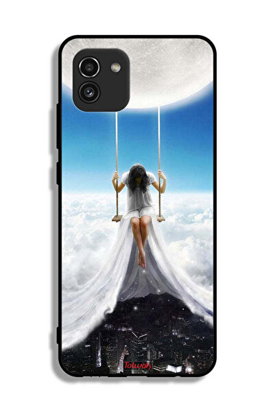 Tolwak Samsung Galaxy A03 Protective Case Cover Moon Clouds Town Art