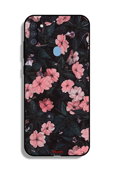 Tolwak غطاء حماية لهاتف سامسونج جالكسي A11 - لون الخوخ والورود الصغيرة