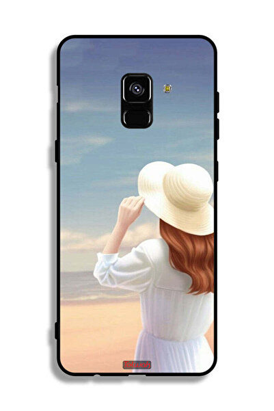 Tolwak غطاء حماية لهاتف سامسونج جالاكسي A8 بلس (2018) بطبعة فتاة واقفة