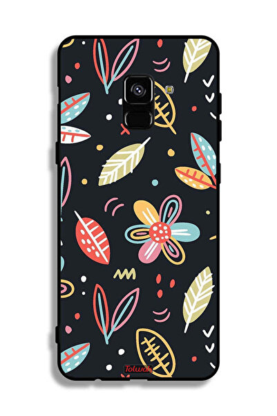 Tolwak غطاء حماية لهاتف Samsung Galaxy A8 Plus (2018) بطبعة زهور وأوراق فنية ...