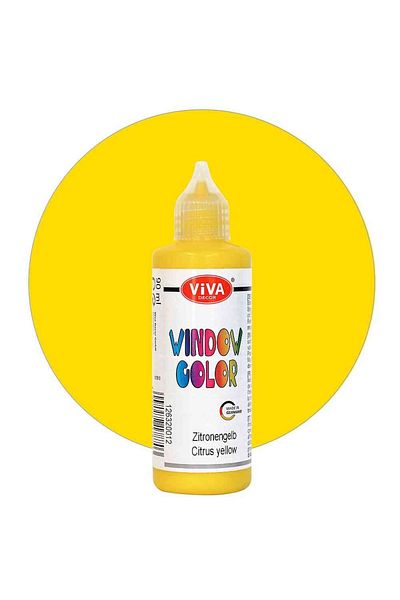 Viva Decor Window paint, with applicator, VIVA DECOR, 90ml Lemon yellow
