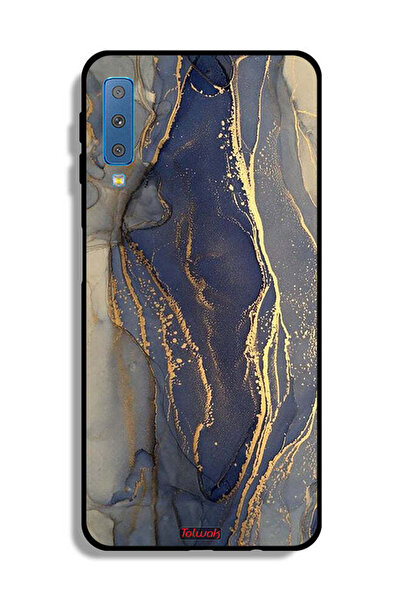 Tolwak غطاء حماية لهاتف Samsung Galaxy A7 (2018) بنمط رخامي لامع