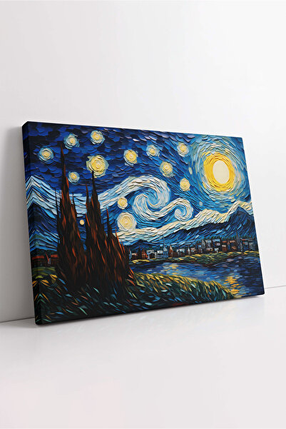 KOSS Dijital Van Gogh Yıldızlı Gece Kanvas Tablo, Yıldızlı Gece Tablo, Van Go...