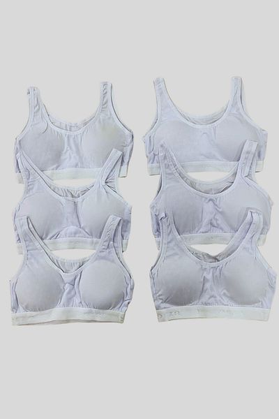 BUTİK1AVM Girl's Bustier Padded Thick Combed Cotton Training Bra 3 Pieces