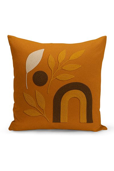 Bertille Home Husă de pernă imprimată digitală pe două părți (aspect de model de broderie Punch/Punch)