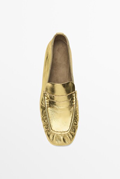 Massimo Dutti Altın rengi penny makosen