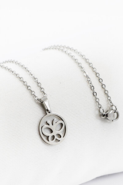 biuti قلادة فولاذية على شكل فراشة صغيرة من الفولاذ المقاوم للصدأ باللون الفضي...