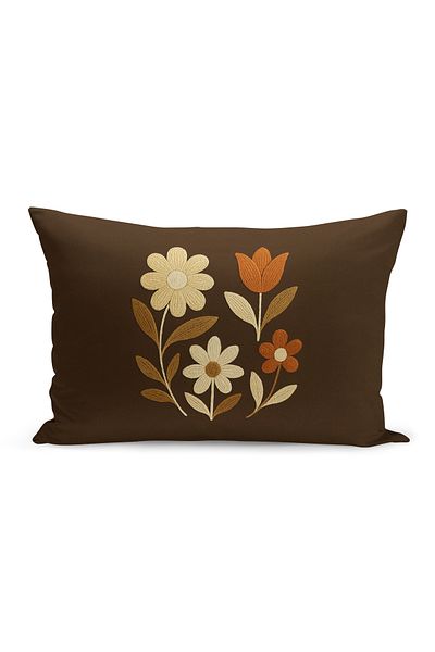 Bertille Home Husă de pernă imprimată digitală pe două părți (aspect de model de broderie Punch/Punch)