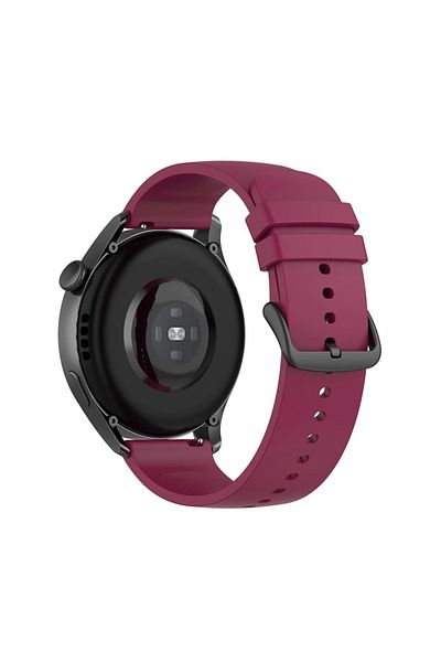 SKYDDAR INNOVATION Silicone Strap for Samsung Galaxy Watch 4/5/Active 2, Huawei Watch GT 3 /GT 3 Pro, W001 - Cherry