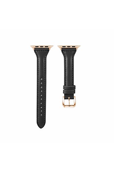 O Ozone Apple Watch 41mm / 40mm / 38mm | Slim Leather Bands |Black