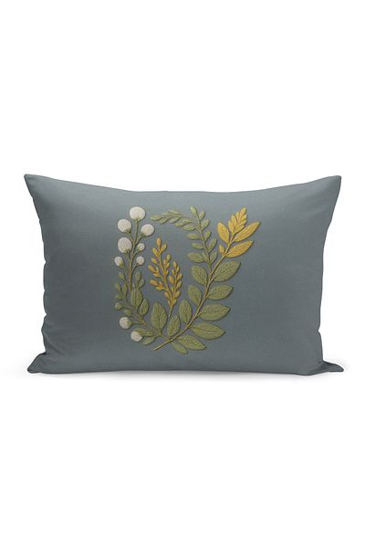 Bertille Home Husă de pernă imprimată digitală pe două părți (aspect de model de broderie Punch/Punch)