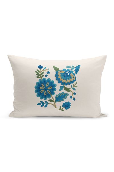 Bertille Home Husă de pernă imprimată digitală pe două părți (aspect de model de broderie Punch/Punch)