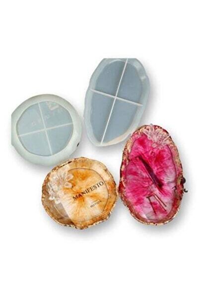 Graffiti Resin قوالب سيليكون أطباق 2 قطعة