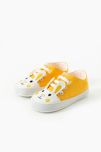 yummy kids First Step Lace-Up Rabbit Embroidered Comfortable Non-Slip Sole Baby Girl Booties Shoes