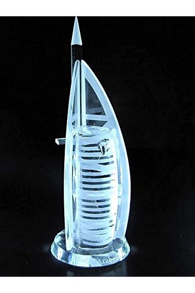 Generic Burj Al-Arab Crystal Building Model Crystal Souvenirs Gift LED Laser Light
