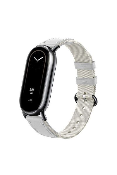O Ozone Xiaomi Mi Band 8 Nylon + Leather Watch Band | White